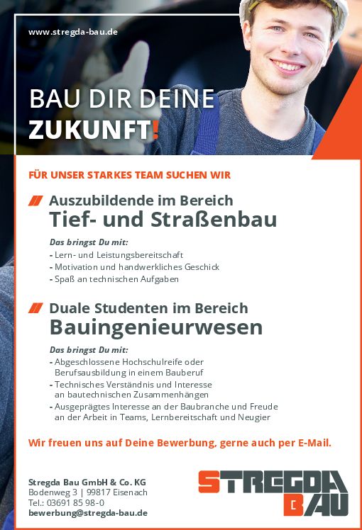 Stellenanzeige Bachelor of Engineering Bauingenieurwesen (THM Bad Hersfeld) - m/w/d bei Stregda Bau GmbH & Co. KG