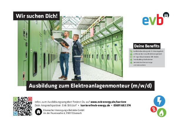 Stellenanzeige Bachelor (m/w/d) of Arts Betriebswirtschaft FR Digitalisierungsmanagement (DHGE Eisenach) bei Eisenacher Versorgungs-Betriebe GmbH