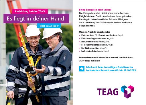 Stellenanzeige Elektroanlagenmonteur (m/w/d) bei TEAG Thüringer Energie AG